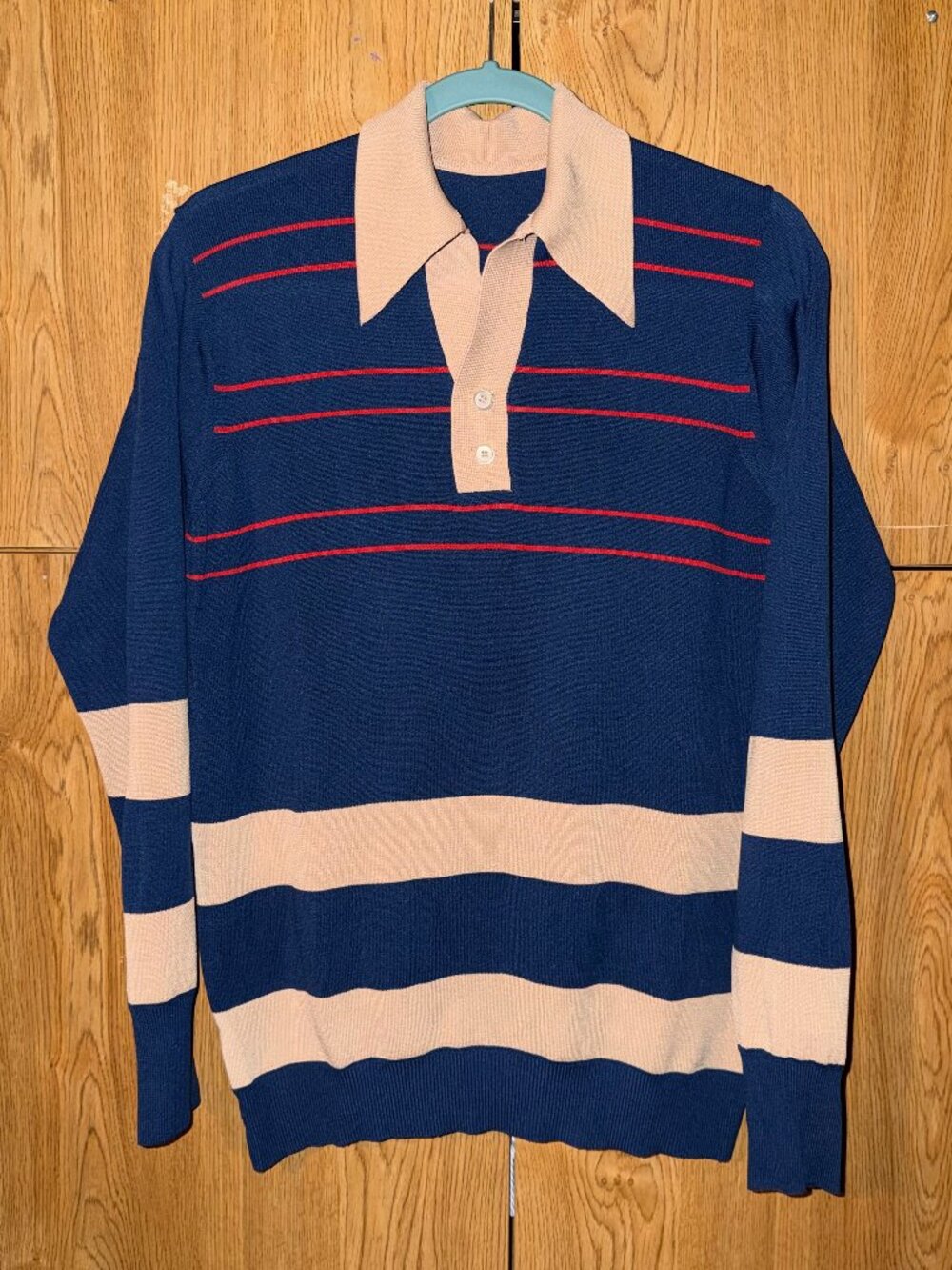 Vintage style striped collared shirt